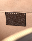 Canvas Textured Calfskin Web Mini Ophidia Top Handle Shoulder Bag Easy Yellow Dark Brown