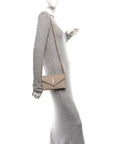 Grain De Poudre Matelasse Chevron Monogram Envelope Chain Wallet Dark Beige
