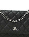 Caviar Quilted Wallet on Chain WOC Black