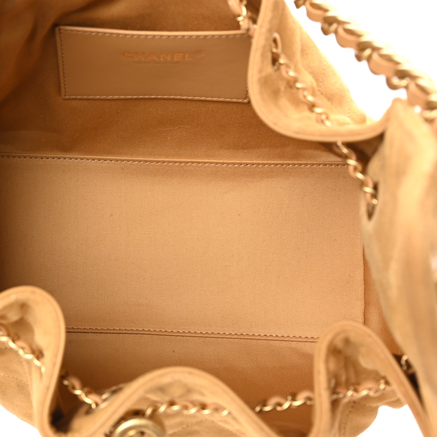 Suede Quilted Small CHNL 25 Handbag Beige