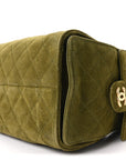 Suede Quilted Small CHNL 25 Handbag Khaki