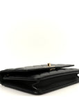 Lambskin Quilted Trendy CC Wallet On Chain WOC Black