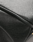 Saffiano Lux Medium Galleria Double Zip Tote Black