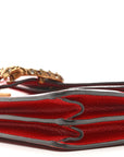 Dollar Calfskin Swarovski Crystal Small Dionysus Shoulder Bag Hibiscus Red