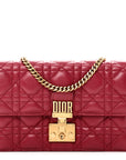 Lambskin Cannage D1ORaddict Wallet On Chain Clutch Fuchsia