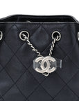 Metallic Caviar Quilted Mini CHNL 25 Handbag Dark Blue