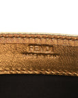 Vitello Catalan Mirror FF 1974 Embossed Continental Wallet on Chain Gold