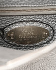 Cuoio Romano Lux Selleria Mini Peekaboo Iconic Satchel Argento