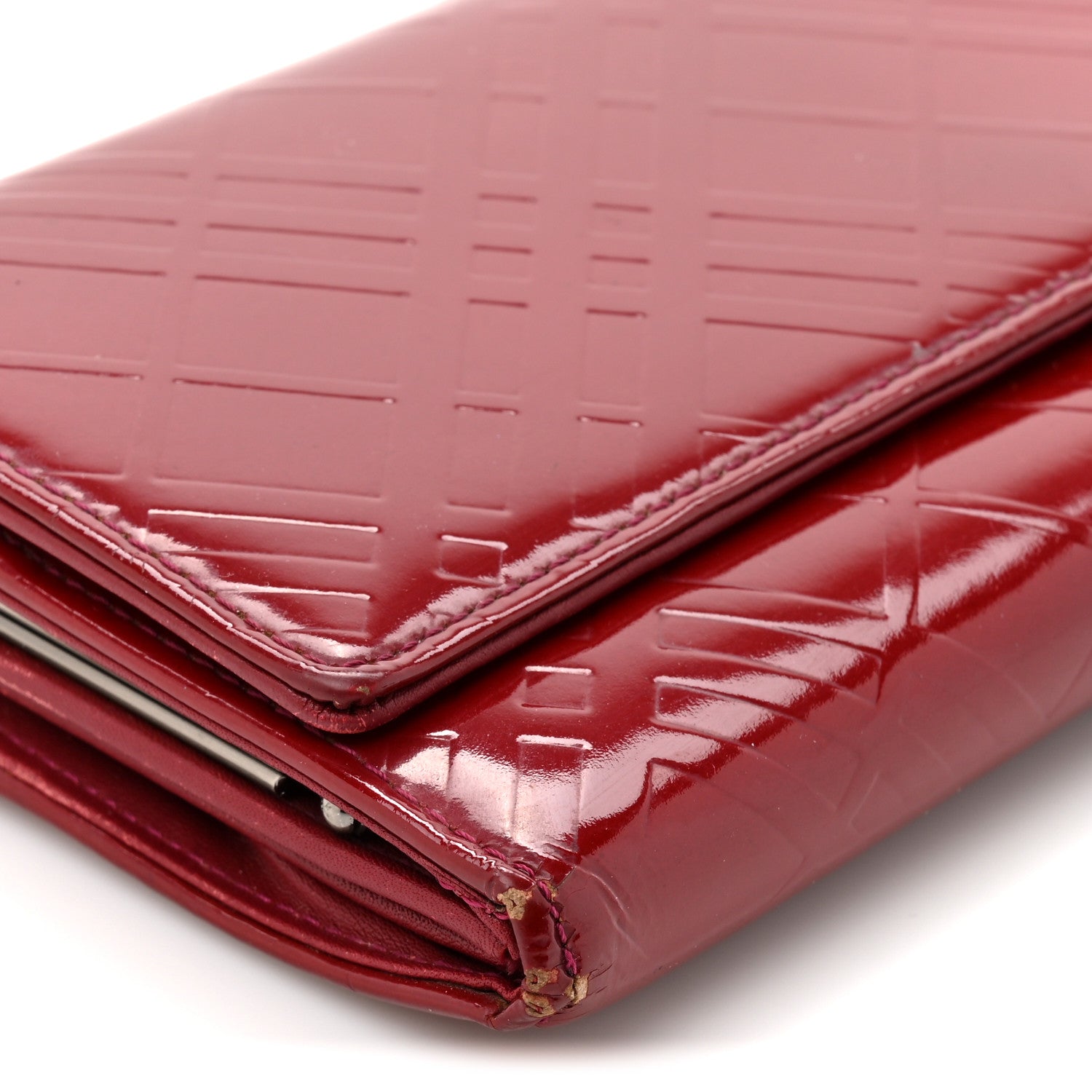 Patent Calfskin Wallet Red