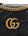 Calfskin Matelasse Small GG Marmont Shoulder Bag Black