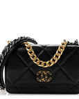 Lambskin Quilted CHNL 19 Wallet On Chain WOC Black