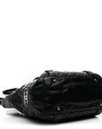 Distressed Lambskin Vintage Ligne Lady Braid Tote Black
