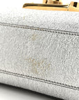 Galassia Small Padlock Shoulder Bag Argento