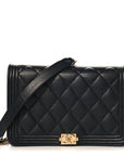 Caviar Quilted Boy Wallet On Chain WOC Black