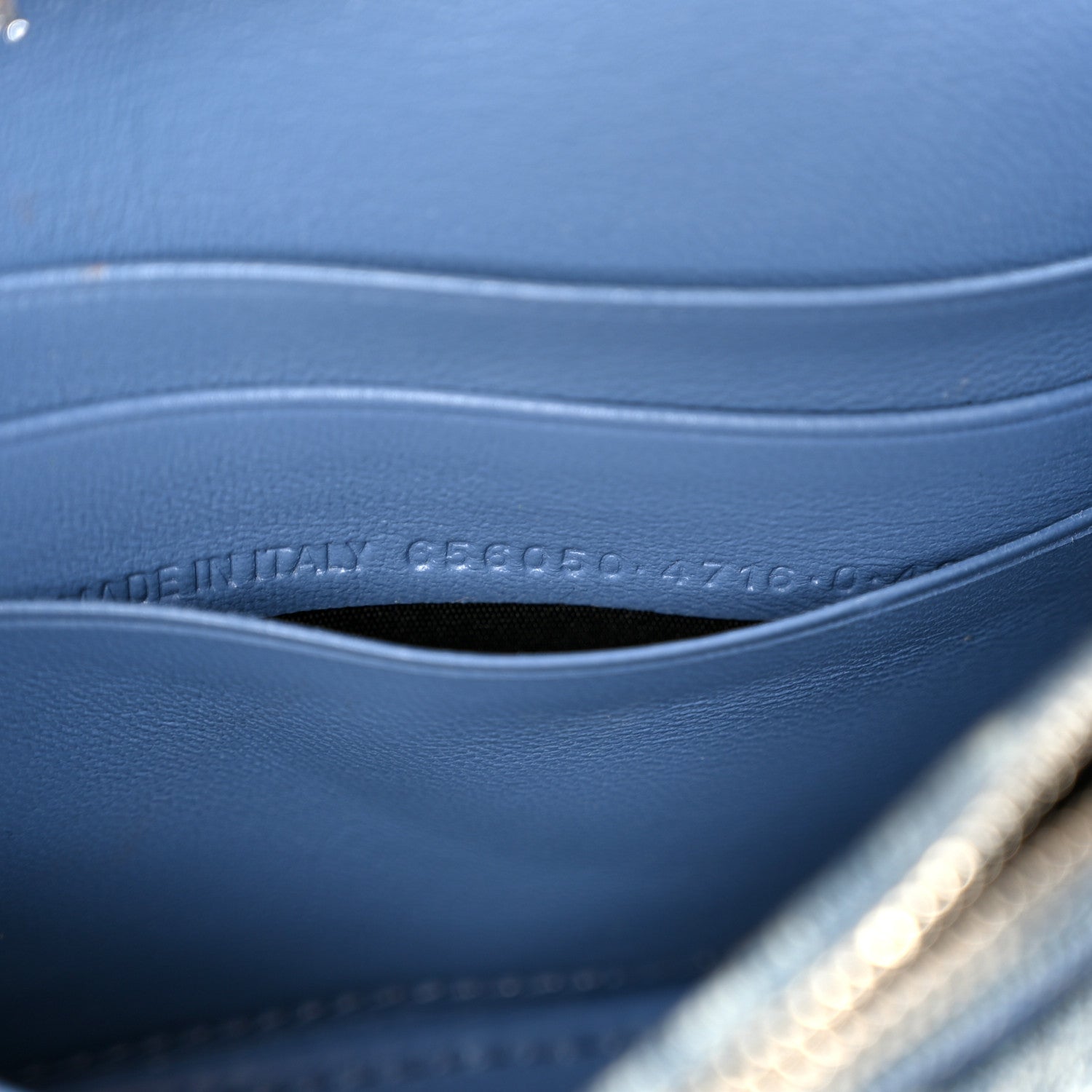 Denim BB Monogram Hourglass Chain Bag Blue