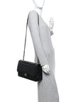 Caviar Quilted Jumbo Double Flap Black