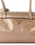 Glossy Calfskin Triangle Medium Bonnie Shoulder Bag Cameo