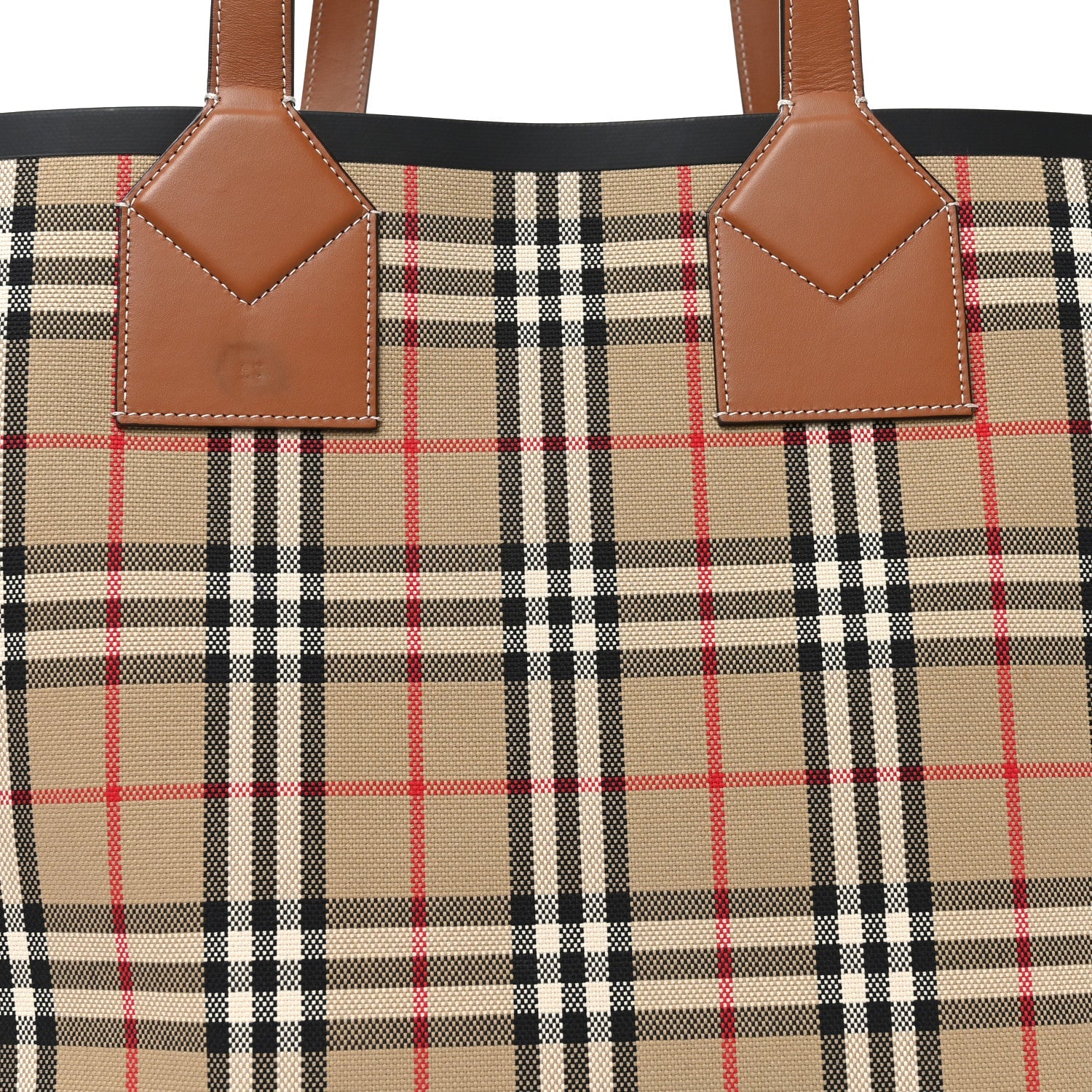 Cotton Vintage Check Large London Tote Bag Briar Brown Black