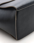 Nappa Maxi Intrecciato Medium Arco Tote Black Tan