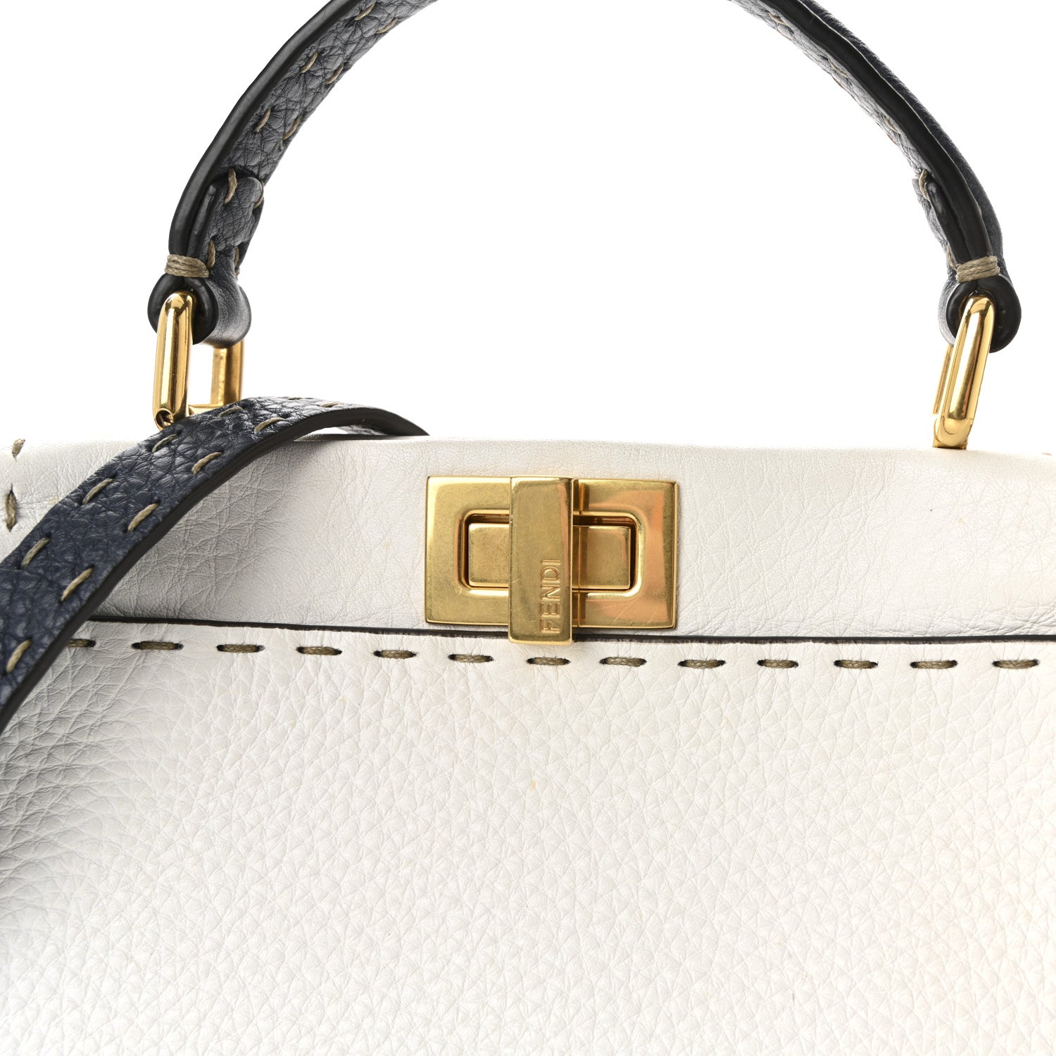 Cuoio Romano Selleria Tri-color Mini Peekaboo Iconic Satchel White Indaco Saddler
