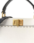 Cuoio Romano Selleria Tri-color Mini Peekaboo Iconic Satchel White Indaco Saddler