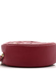 Caviar Quilted Round Filigree Crossbody Red