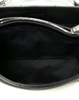 Calfskin Y Quilted Monogram Medium Loulou Chain Satchel Black