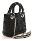Lambskin Cannage Mini Lady D1OR Black