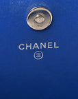 Lambskin Quilted Square Wallet On Chain WOC Blue