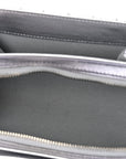 Metallic Lambskin Like A Wallet Flap Silvery Black