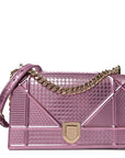 Metallic Patent Micro-Cannage Medium D1ORama Flap Bag Pink