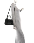 Calfskin Intrecciato Small Pinacoteca Tote Black Fondant