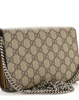 GG Supreme Monogram Mini Dionysus Chain Wallet Beige Taupe