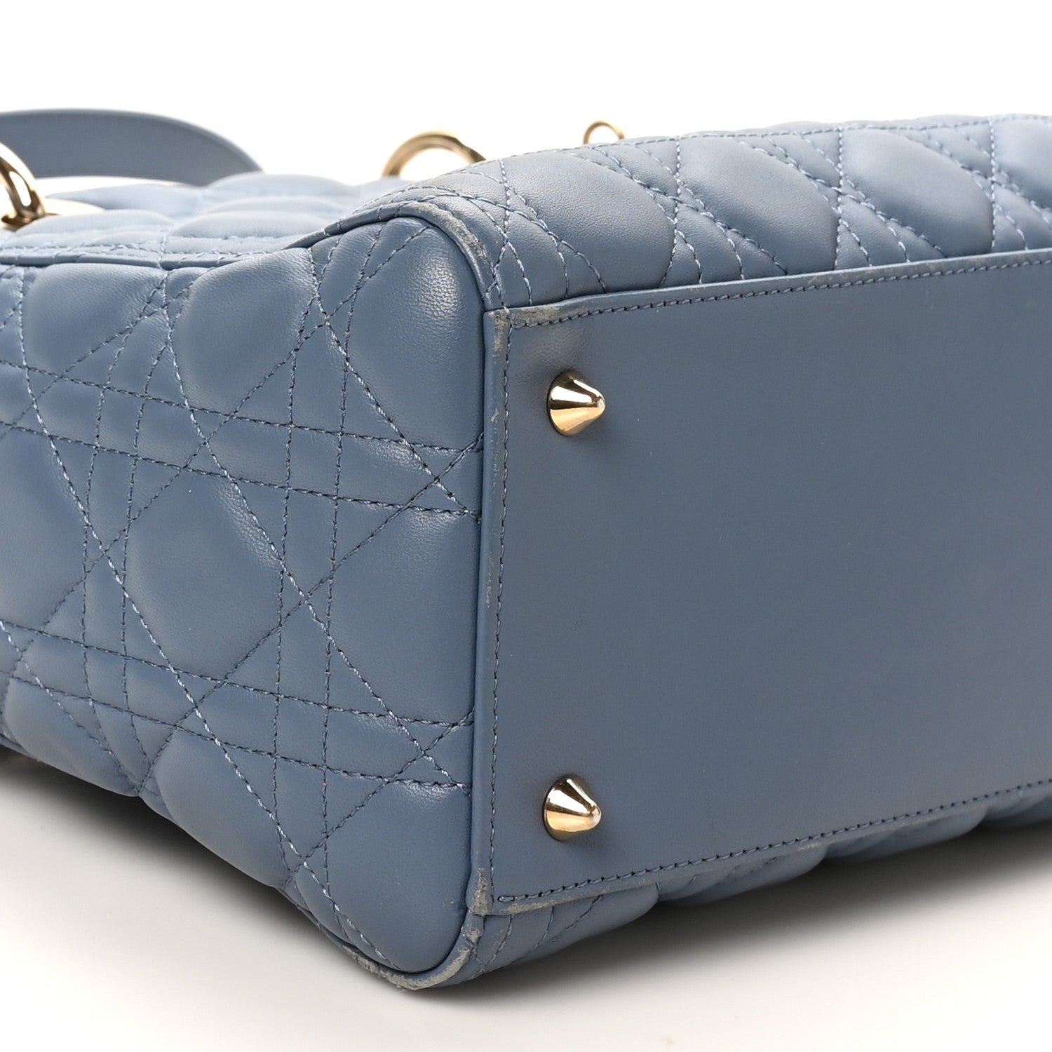 Lambskin Cannage Medium Lady D1OR Denim Blue