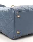 Lambskin Cannage Medium Lady D1OR Denim Blue