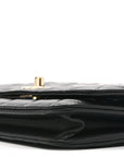 Lambskin Quilted Trendy CC Wallet On Chain WOC Black