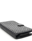 Nappa Intrecciato Continental Snap Wallet Grey