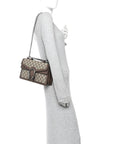 GG Supreme Monogram Textured Dollar Calfskin Top Handle Dionysus Shoulder Bag Beige Ebony New Acero
