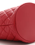 Calfskin Quilted Boy Bucket Bag Red