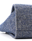 Mixed Fibers Calfskin Medium Deauville Tote Blue