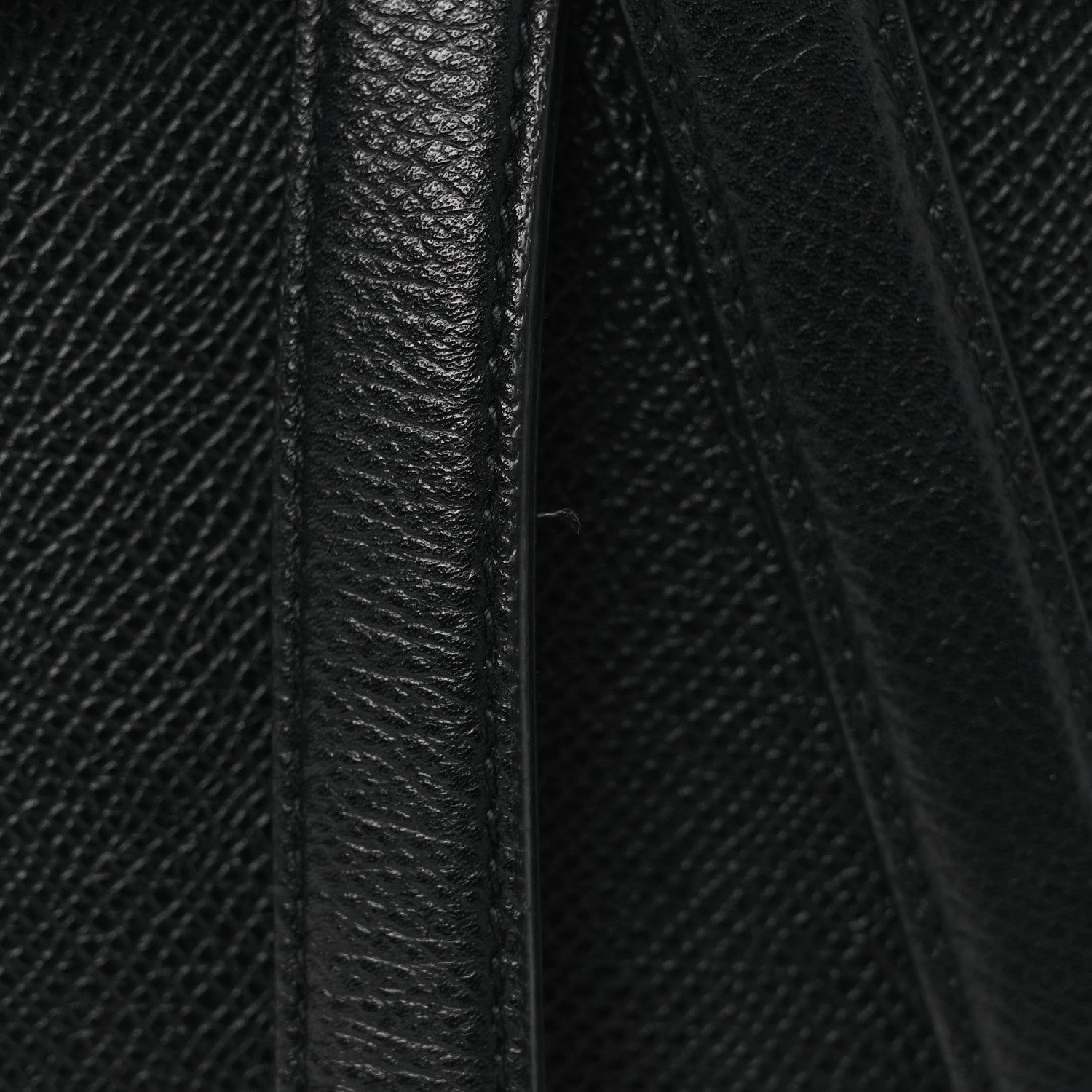 Grained Calfskin Saddle Bag Black