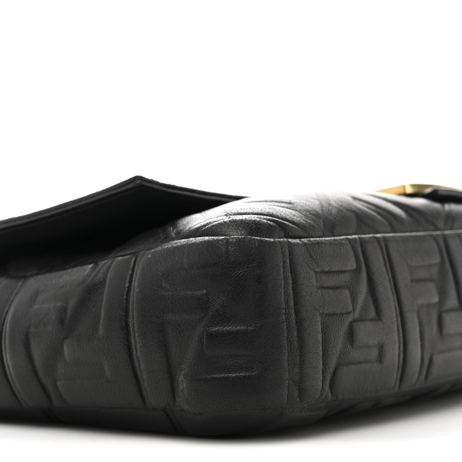 Nappa FF 1974 Embossed Large Baguette Black