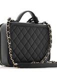 Caviar Quilted Medium CC Filigree Vanity Case Black