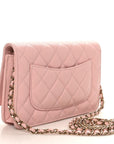 Caviar Quilted Wallet on Chain WOC Light Pink