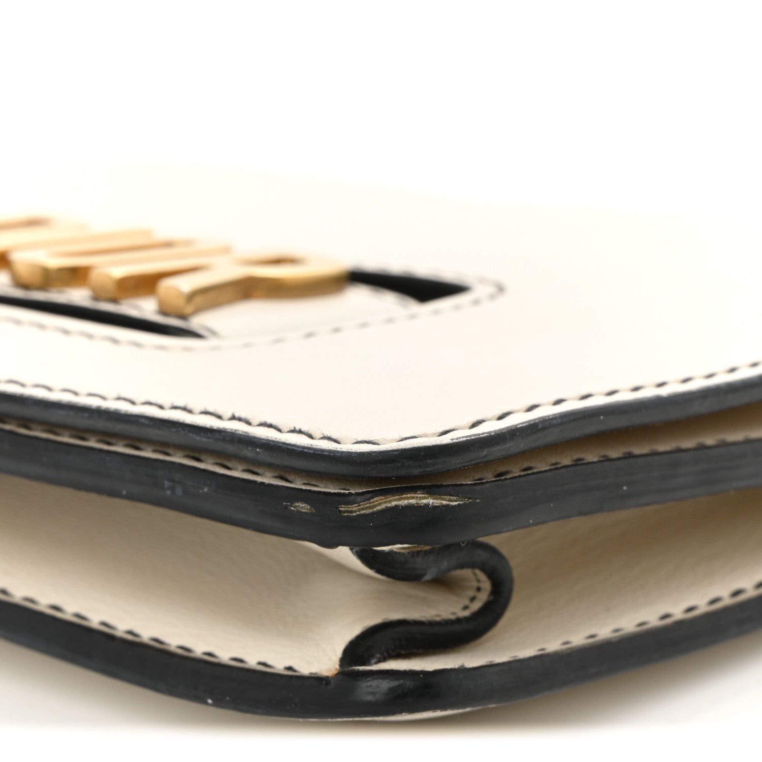 Calfskin J'AD1OR Chain Flap Bag Off White