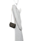 Grained Lambskin Monogram Mini Niki Chain Satchel Dark Cork