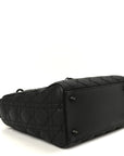 Ultra Matte Calfskin Cannage Medium Lady D1OR Black