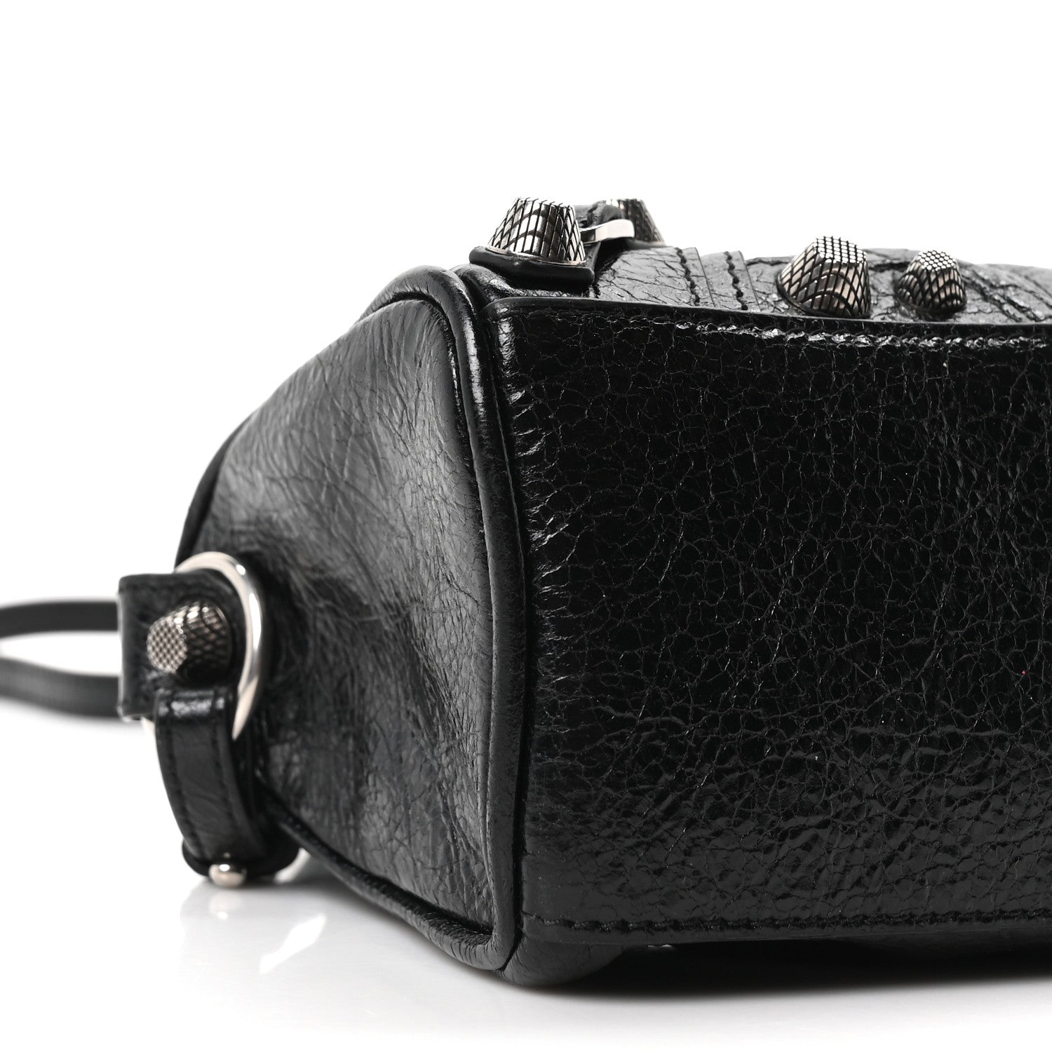 Agneau Arena Crystal Neo Nano Cagole Handbag Black