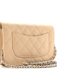 Caviar Quilted Wallet on Chain WOC Beige