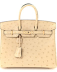 Ostrich Birkin 25 Parchemin